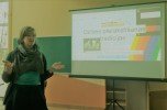 Folkloras pētniece, rakstniece Sanita Reinsone tikās ar jauniešiem Alojā