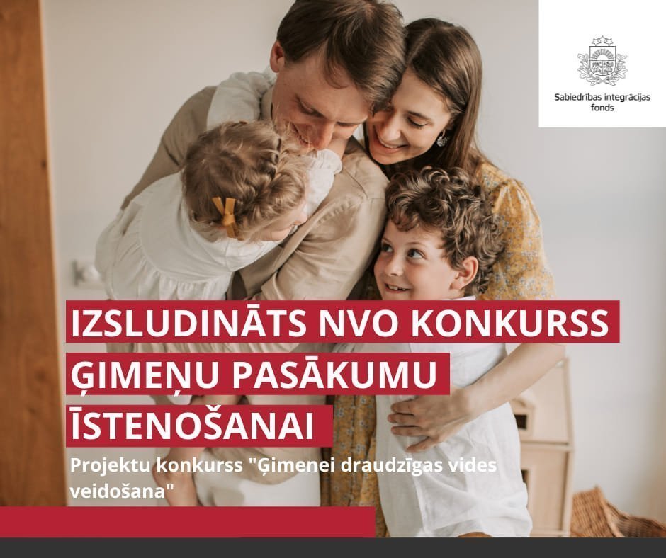 Izsludināts NVO projektu pieteikumu konkurss ģimenes pasākumu atbalstam 170000 EUR vērtībā