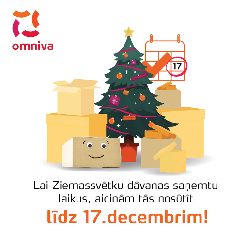Lai Ziemassvētku dāvanas saņemtu laikus, Omniva aicina sūtījumus nosūtīt līdz 17. decembrim