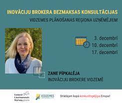 Vidzemes inovāciju brokera bezmaksas konsultācijas uzņēmējiem 17. decembrī